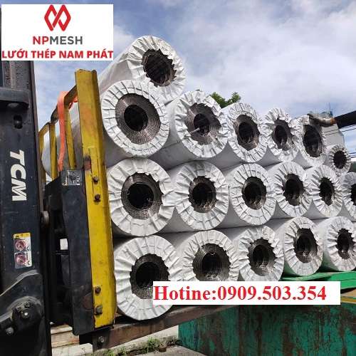 Xe nâng nâng cuộn lưới inox hàn 304 khổ 1m x 30m